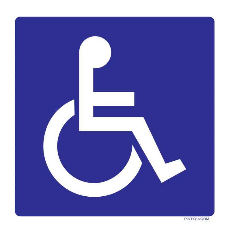 Pictogram wc personen met beperking blauw wit