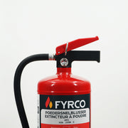 Poederbrandblusser 6kg ABC onder permanente druk en BENOR gekeurd close-up brandblusserkop