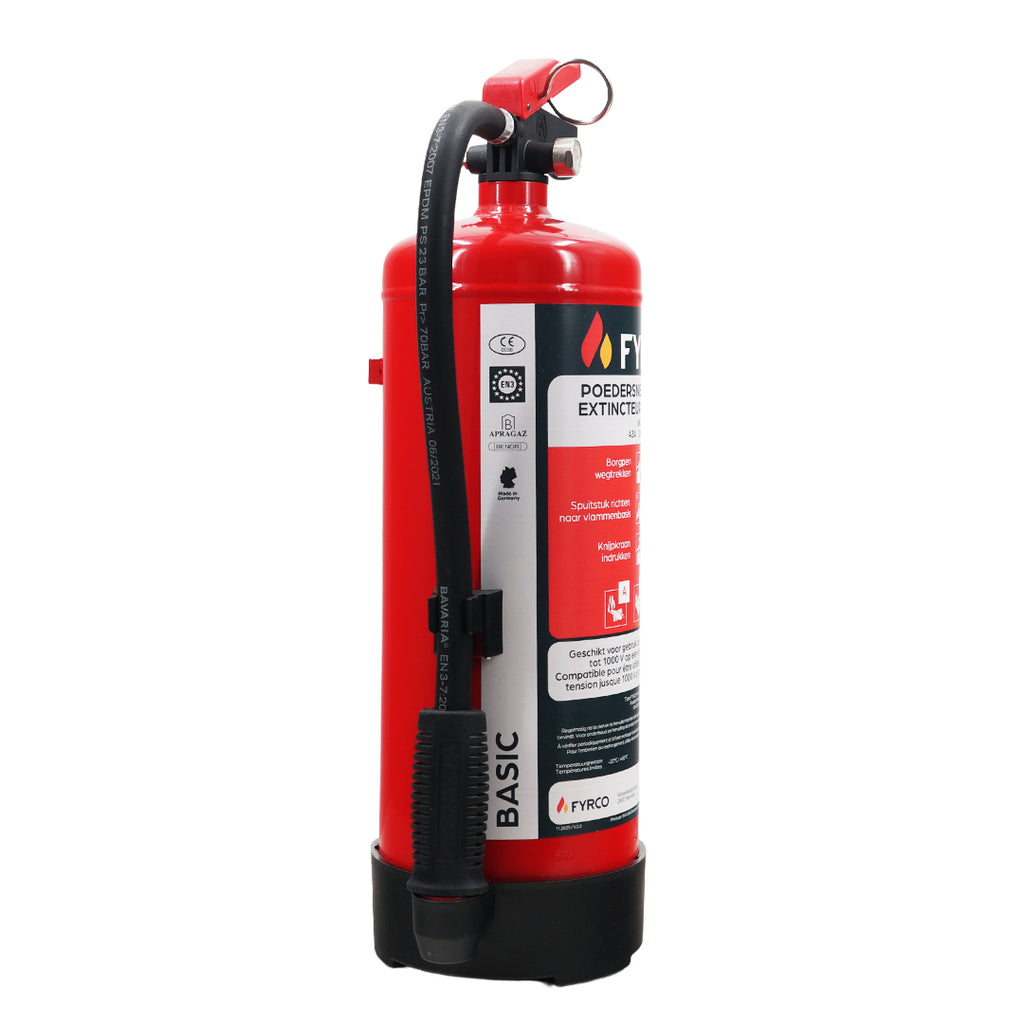 Poederbrandblusser 6kg ABC onder permanente druk en BENOR gekeurd
