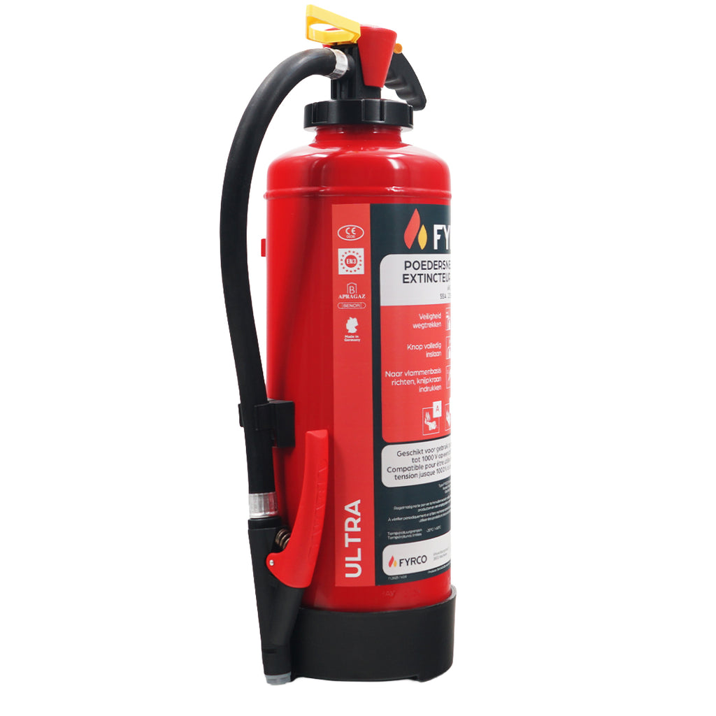 Poederbrandblusser 6kg ABC met intern patroon en BENOR gekeurd