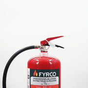 Poederbrandblusser 9kg ABC onder permanente druk en BENOR gekeurd close-up brandblusserkop