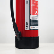 Poederbrandblusser 9kg ABC onder permanente druk en BENOR gekeurd close-up beschermvoet