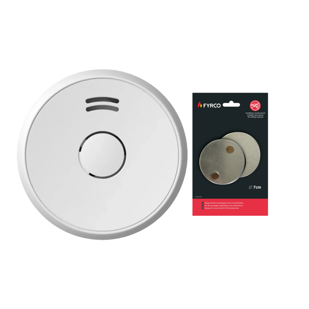 Profile rookmelder met vervangbare 9V-batterij met magnetische montageset