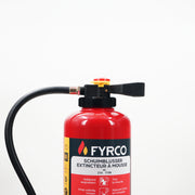 Schuimbrandblusser fluorvrij 6l AB met intern patroon en BENOR gekeurd close-up brandblusserkop