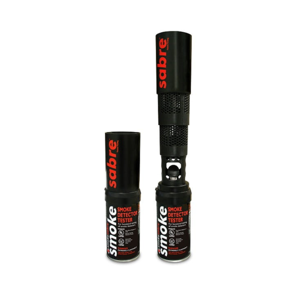 Smoke Sabre rookmelder testspray met onschadelijke aerosol en lage kost per test