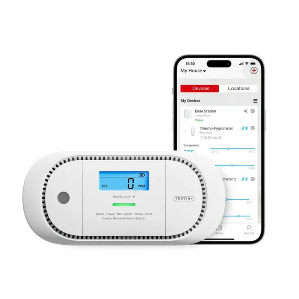X-Sense draadloos koppelbare CO-melder Link+ Pro met Figaro elektrochemische sensoren met applicatie smartphone